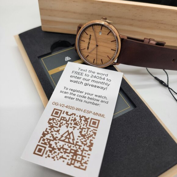 New Original Grain Men Watch Whiskey Espresso Minimalist 40mm Italian Leather - Picture 13 of 16